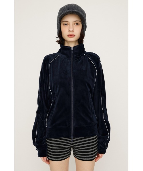 SLY(スライ)の「VELOUR TRACK JACKET ベロア トラックジャケット 春服(ブルゾン・レディース・ブラウン/ネイビー/カーキ・FREE)」の21枚目の写真