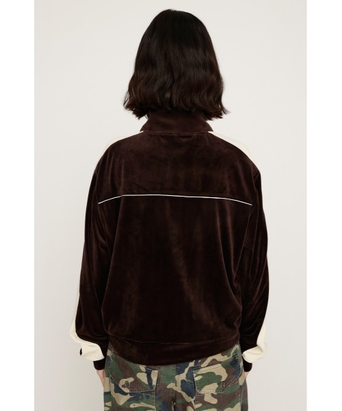 SLY(スライ)の「VELOUR TRACK JACKET ベロア トラックジャケット 春服(ブルゾン・レディース・ブラウン/ネイビー/カーキ・FREE)」の9枚目の写真