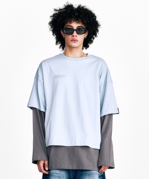 SSERPE(セルぺ)の「フレイムスター レイヤードロングスリーブTシャツ ライトブルー(Tシャツ/カットソー・レディース・その他・2/3)」の7枚目の写真