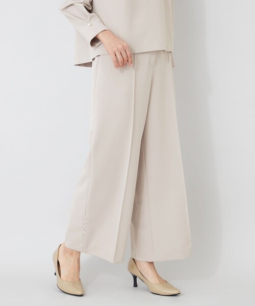 TO BE CHIC(トゥー ビー シック)の「デュアルストレッチ ワイドパンツ(その他パンツ・レディース・ダークネイビー/ベージュ/ブラック・40)」の2枚目の写真