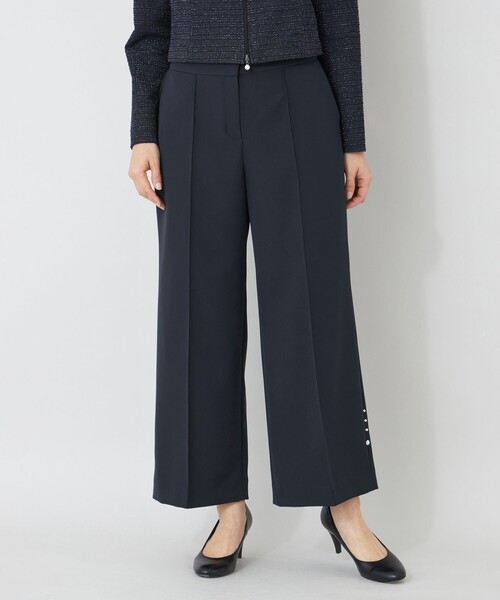 TO BE CHIC(トゥー ビー シック)の「デュアルストレッチ ワイドパンツ(その他パンツ・レディース・ダークネイビー/ベージュ/ブラック・40)」の3枚目の写真