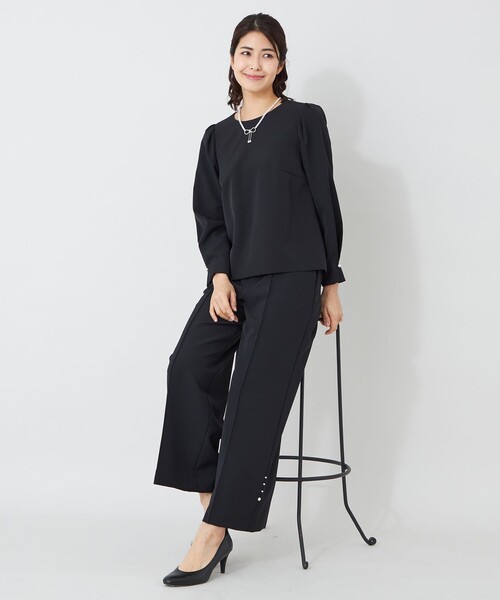 TO BE CHIC(トゥー ビー シック)の「デュアルストレッチ ワイドパンツ(その他パンツ・レディース・ダークネイビー/ベージュ/ブラック・40)」の14枚目の写真