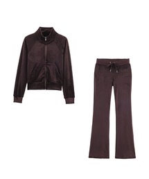 Bling Leads（ブリングリーズ）の「【Bls】【Bling Leads】ベロアショート丈　ラインストーン入セットアップ（ジャージ）」