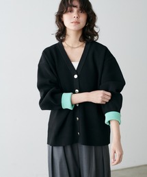 LARUTA | 【LARUTA】配色ポリミドル金ボタンカーデ(カーディガン/ボレロ)