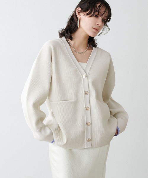 LARUTA（ラルータ）の「【LARUTA】配色ポリミドル金ボタンカーデ（カーディガン/ボレロ・レディース・ブラック/アイボリー/ピンク/ブラウン・FREE）」の8枚目の写真