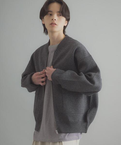 SENSE OF PLACE by URBAN RESEARCH（センスオブプレイスバイアーバンリサーチ）の「『洗濯可』ダブルポケットニットブルゾン（ブルゾン・メンズ・ブラック/ブラウン・MEDIUM/LARGE）」の22枚目の写真