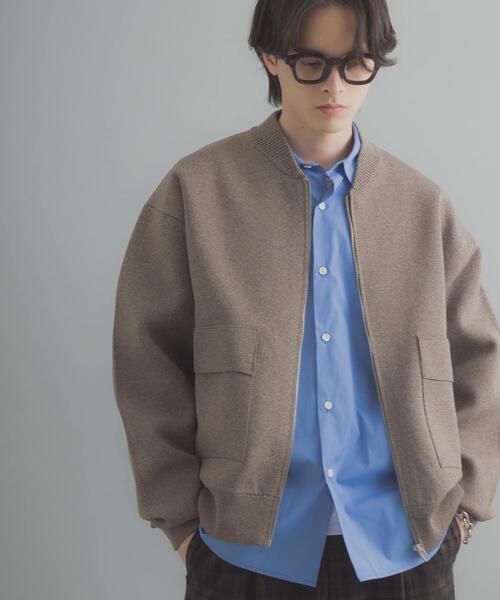 SENSE OF PLACE by URBAN RESEARCH（センスオブプレイスバイアーバンリサーチ）の「『洗濯可』ダブルポケットニットブルゾン（ブルゾン・メンズ・ブラック/ブラウン・MEDIUM/LARGE）」の10枚目の写真