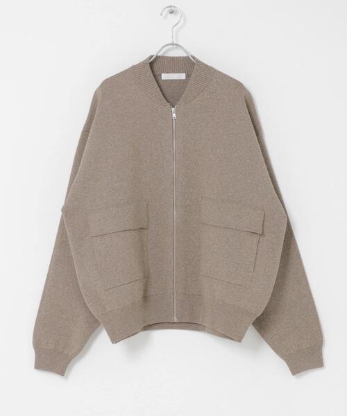 SENSE OF PLACE by URBAN RESEARCH（センスオブプレイスバイアーバンリサーチ）の「『洗濯可』ダブルポケットニットブルゾン（ブルゾン・メンズ・ブラック/ブラウン・MEDIUM/LARGE）」の6枚目の写真