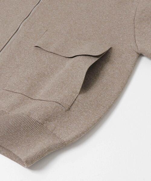 SENSE OF PLACE by URBAN RESEARCH（センスオブプレイスバイアーバンリサーチ）の「『洗濯可』ダブルポケットニットブルゾン（ブルゾン・メンズ・ブラック/ブラウン・MEDIUM/LARGE）」の7枚目の写真