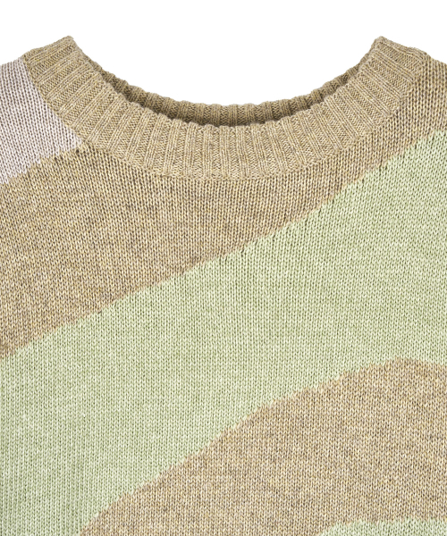 Bb' BENETTON(ビーフラットベネトン)の「リズミカルニットプルオーバー (グリーン)(ニット/セーター・レディース・その他・ONE SIZE)」の2枚目の写真