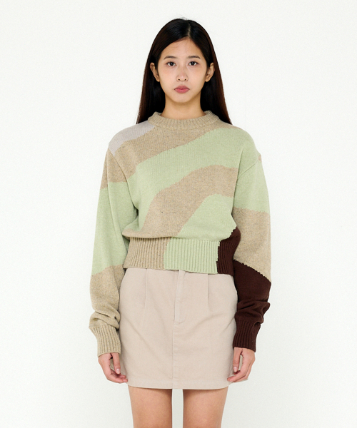 Bb' BENETTON(ビーフラットベネトン)の「リズミカルニットプルオーバー (グリーン)(ニット/セーター・レディース・その他・ONE SIZE)」の4枚目の写真
