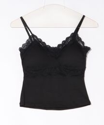 タンクトップ キャミソール Vネック」に該当するブラック/黒色系の