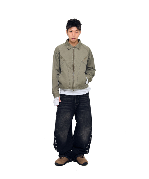 AAKAM（アーカム）の「Incision Studded Cotton Jacket (Khaki)（その他アウター・レディース・その他・1/2）」の10枚目の写真