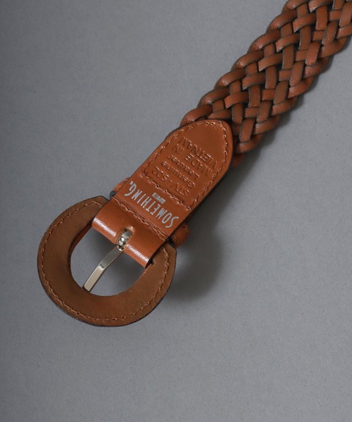 SOMETHING（サムシング）の「SOMETHING/サムシング 30mm 本革 くるみバックル メッシュレザーベルト（ベルト・レディース・ネイビー/ブラック/グリーン/ダークブラウン/ブラウン/キャメル・FREE）」の11枚目の写真