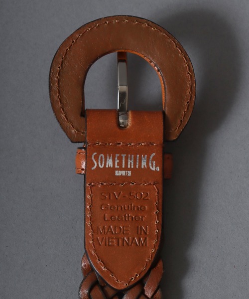 SOMETHING（サムシング）の「SOMETHING/サムシング 30mm 本革 くるみバックル メッシュレザーベルト（ベルト・レディース・ネイビー/ブラック/グリーン/ダークブラウン/ブラウン/キャメル・FREE）」の12枚目の写真