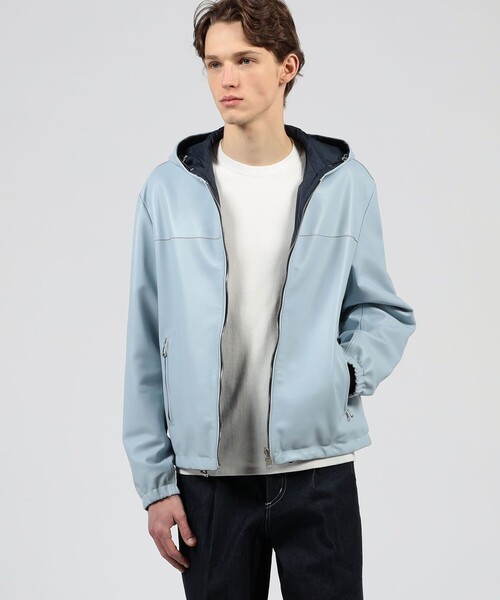 TOMORROWLAND （トゥモローランド）の「【別注】EMMETI LUCA ラムレザー リバーシブルフーデッドブルゾン（ブルゾン・メンズ・ブルー系その他/ブラウン系その他・M/S）」の3枚目の写真