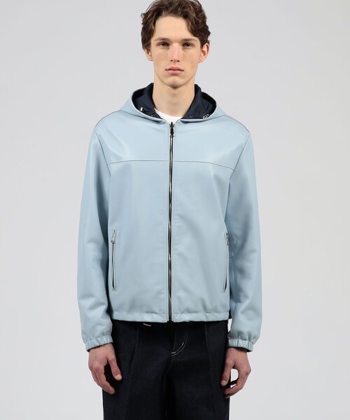 TOMORROWLAND （トゥモローランド）の「【別注】EMMETI LUCA ラムレザー リバーシブルフーデッドブルゾン（ブルゾン・メンズ・ブルー系その他/ブラウン系その他・M/S）」の4枚目の写真