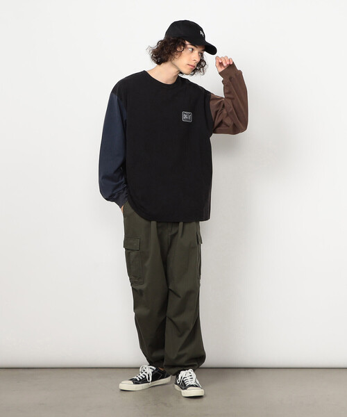 Purple&Yellow(パープルアンドイエロー)の「フロスト加工プリント長袖Tシャツ(Tシャツ/カットソー・メンズ・ホワイト/ミント/マルチ・LARGE/MEDIUM/SMALL)」の13枚目の写真