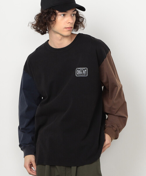 Purple&Yellow(パープルアンドイエロー)の「フロスト加工プリント長袖Tシャツ(Tシャツ/カットソー・メンズ・ホワイト/ミント/マルチ・LARGE/MEDIUM/SMALL)」の15枚目の写真
