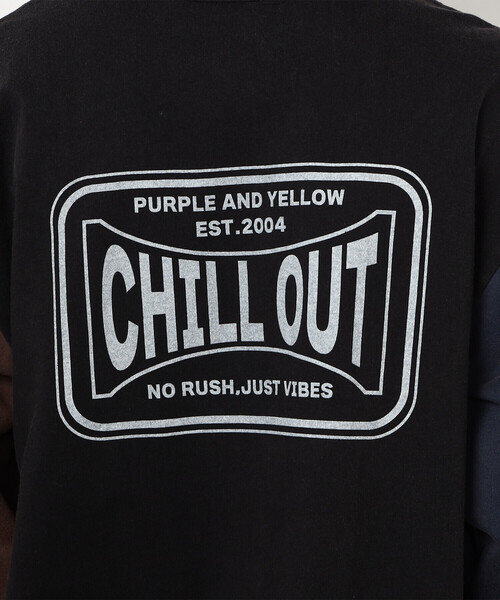 Purple&Yellow(パープルアンドイエロー)の「フロスト加工プリント長袖Tシャツ(Tシャツ/カットソー・メンズ・ホワイト/ミント/マルチ・LARGE/MEDIUM/SMALL)」の22枚目の写真