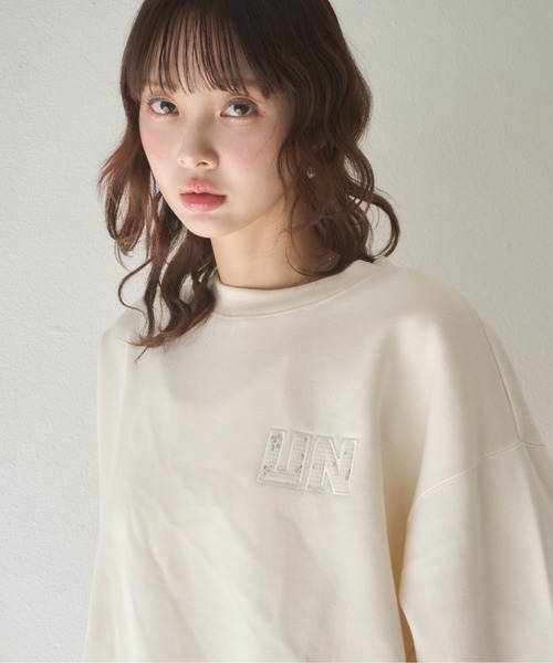 Nadana（ナダナ）の「ロゴルーズプルオーバー（スウェット・レディース・アイボリー/グレー・FREE）」の8枚目の写真