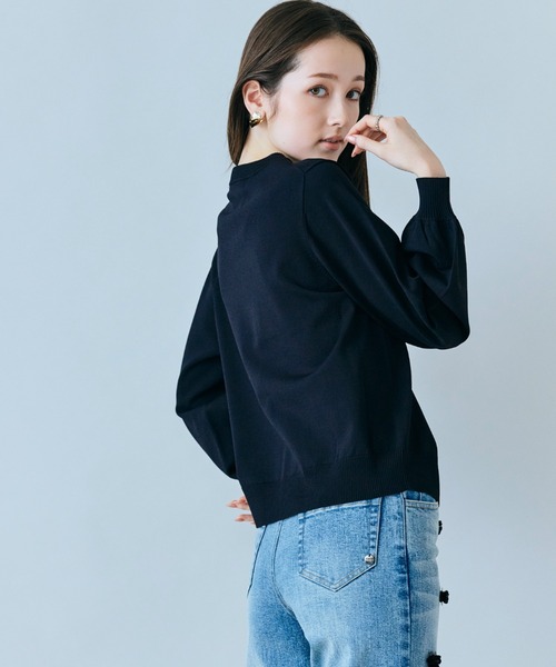 Audie a Muses(オーディアミューズ)の「フラワーレースはめ込みニットカーディガン(カーディガン/ボレロ・レディース・ブラック/ピンク/オフホワイト・38/42)」の15枚目の写真