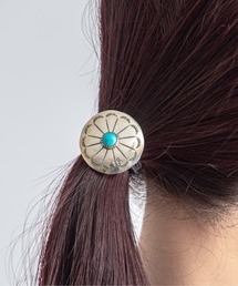 Harpo（アルポ）の「【HARPO】ヘアゴム　シュシュ　銀製　シルバー　ターコイズ（ヘアゴム）」