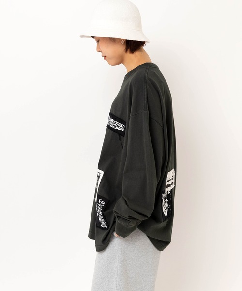 RNA（アールエヌエー）の「M2631 プリントパッチロンＴ（Tシャツ/カットソー・レディース・ブラック/ホワイト・MEDIUM）」の9枚目の写真