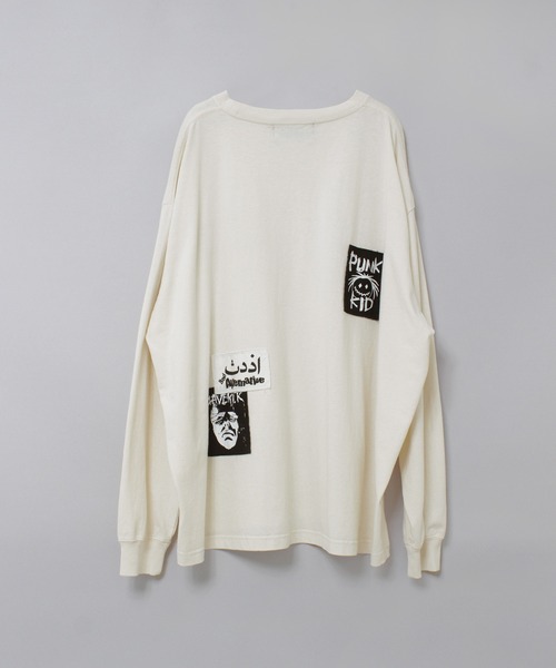 RNA（アールエヌエー）の「M2631 プリントパッチロンＴ（Tシャツ/カットソー・レディース・ブラック/ホワイト・MEDIUM）」の7枚目の写真