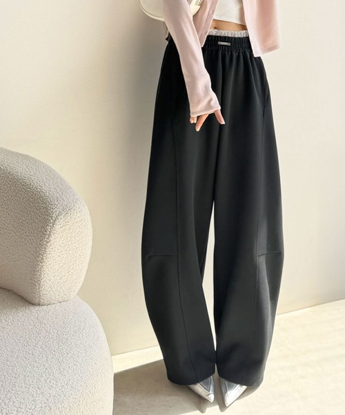 mily bilet(ミウィビレット)の「《予約受付中》【mily bilet】ラフなのに上品見え!ウエストレースがアクセントの主役級カーブスウェットパンツ(スウェットパンツ・レディース・杢グレー/ブラック/オートミール・LARGE/MEDIUM/SMALL/X-LARGE)」の12枚目の写真