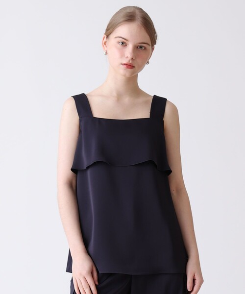 ANAYI（アナイ）の「【セットアップ対応商品】ストレッチダブルサテンキャミソール（シャツ/ブラウス・レディース・サックスブルー/ホワイト/ネイビー・38/36）」の2枚目の写真