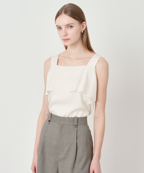 ANAYI（アナイ）の「【セットアップ対応商品】ストレッチダブルサテンキャミソール（シャツ/ブラウス・レディース・サックスブルー/ホワイト/ネイビー・38/36）」の5枚目の写真