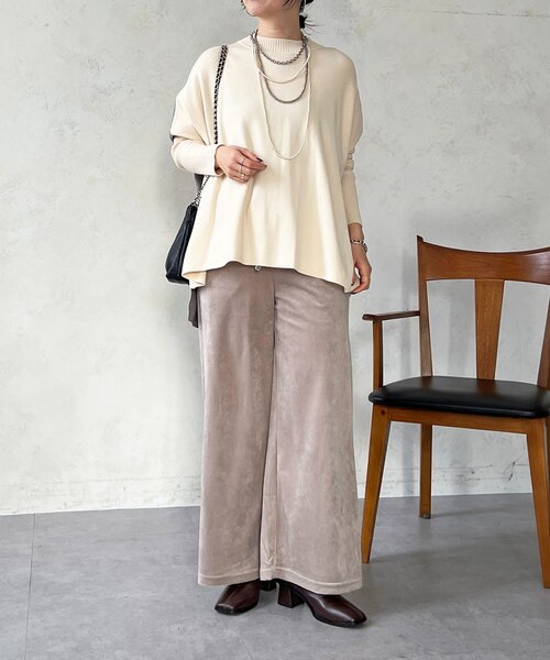 un dix cors（アンディコール）の「ドルマンスリーブ配色ニットプルオーバー（ニット/セーター・レディース・ブルー/オフホワイト/ブラック・FREE）」の6枚目の写真