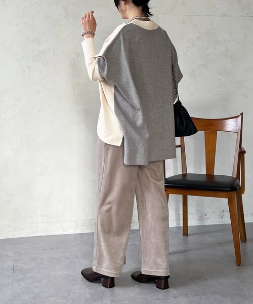 un dix cors（アンディコール）の「ドルマンスリーブ配色ニットプルオーバー（ニット/セーター・レディース・ブルー/オフホワイト/ブラック・FREE）」の21枚目の写真