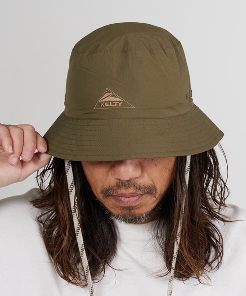 KELTY（ケルティ）の「KELTY/ケルティ ブランドロゴ ナイロンバケットハット（ハット・メンズ・ブラック/グレー/カーキ/ブルー・FREE）」の4枚目の写真