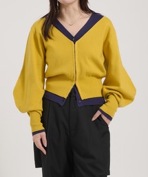 Perushu（ペルーシュ）の「TwoTone Layered Balloon Sleeve Cardigan／ツートーンレイヤードバルーンスリーブカーディガン（カーディガン/ボレロ）」