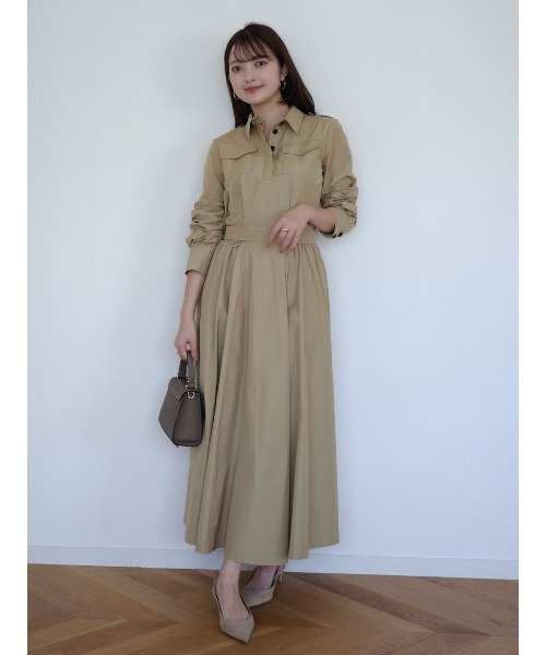 トレンチライクフレアワンピース（ワンピース）｜anuans（アニュアンス