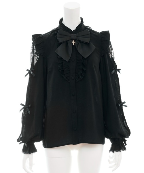 Secret Honey（シークレットハニー）の「袖スリット長袖ブラウス（シャツ/ブラウス・レディース・オフホワイト/グレー/ブラック・MEDIUM）」の16枚目の写真