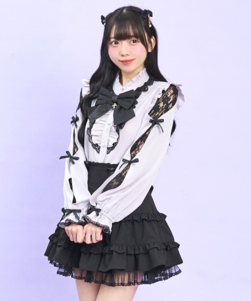 Secret Honey（シークレットハニー）の「袖スリット長袖ブラウス（シャツ/ブラウス・レディース・オフホワイト/グレー/ブラック・MEDIUM）」の8枚目の写真