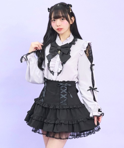 Secret Honey（シークレットハニー）の「袖スリット長袖ブラウス（シャツ/ブラウス・レディース・オフホワイト/グレー/ブラック・MEDIUM）」の9枚目の写真