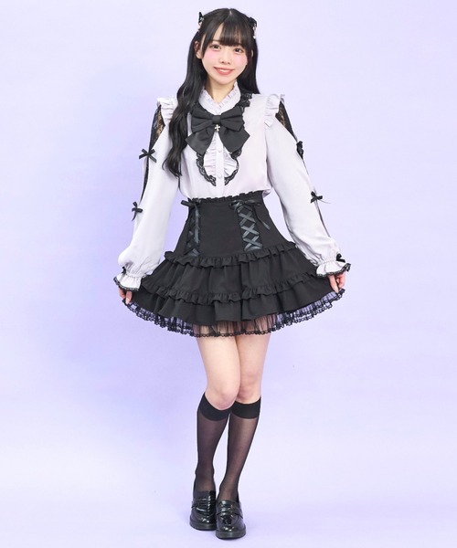 Secret Honey（シークレットハニー）の「袖スリット長袖ブラウス（シャツ/ブラウス・レディース・オフホワイト/グレー/ブラック・MEDIUM）」の7枚目の写真