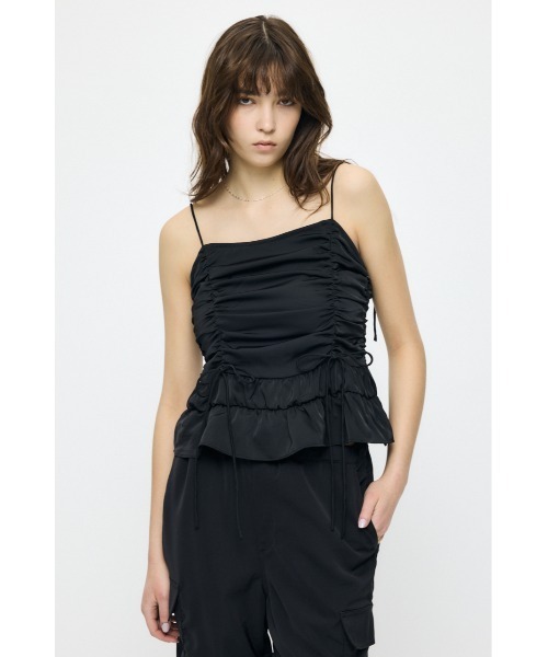 MOUSSY(マウジー)の「SATIN GATHER キャミソール(キャミソール・レディース・ブラウン系その他/ブラック/アイボリー・FREE)」の4枚目の写真