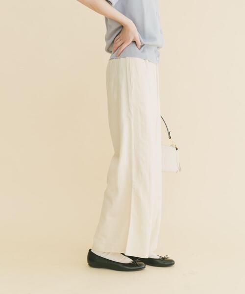 ITEMS URBANRESEARCH（アイテムズ アーバンリサーチ）の「『Sサイズあり』リネンレーヨンワイドパンツ（その他パンツ・レディース・ブラウン系その他/ライトベージュ/グリーン・MEDIUM/SMALL）」の7枚目の写真