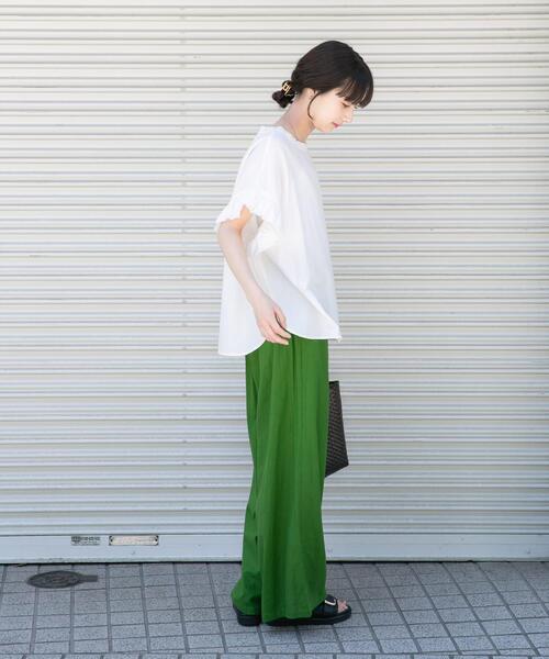 ITEMS URBANRESEARCH（アイテムズ アーバンリサーチ）の「『Sサイズあり/洗濯可』リネンレーヨンワイドパンツ（その他パンツ・レディース・ブラウン系その他/ライトベージュ/グリーン/ネイビー・MEDIUM/SMALL）」の20枚目の写真