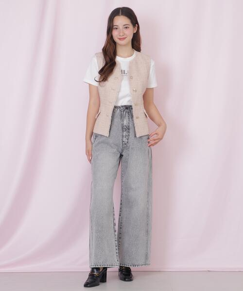 JILL by JILL STUART(ジルバイジルスチュアート)の「ベルト付きツィードジレ(ベスト・レディース・ピンク/ホワイト/グレー・FREE)」の20枚目の写真