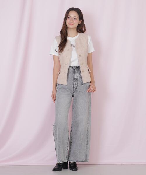 JILL by JILL STUART(ジルバイジルスチュアート)の「ベルト付きツィードジレ(ベスト・レディース・ピンク/ホワイト/グレー・FREE)」の18枚目の写真