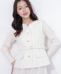 JILL by JILL STUART（ジルバイジルスチュアート）の「ベルト付きツィードジレ（ベスト）」