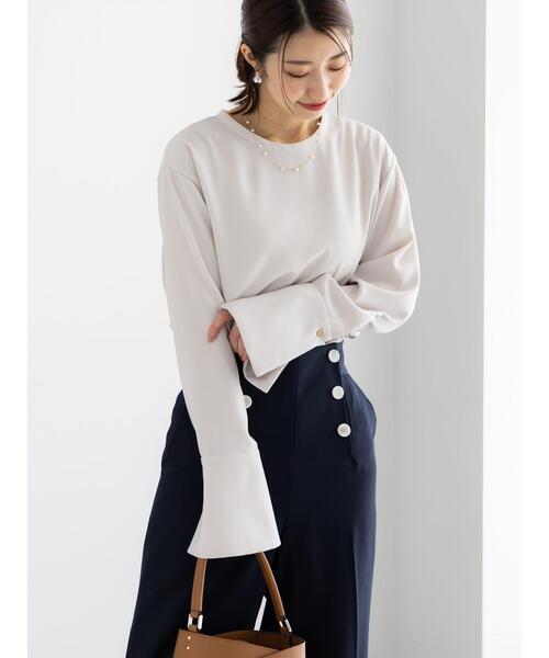 Te chichi(テチチ)の「ジョーゼットTブラウス(シャツ/ブラウス・レディース・ミント/ベージュ/オフホワイト・F)」の2枚目の写真
