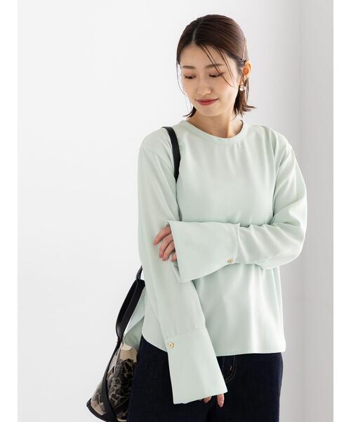 Te chichi(テチチ)の「ジョーゼットTブラウス(シャツ/ブラウス・レディース・ミント/ベージュ/オフホワイト・F)」の3枚目の写真