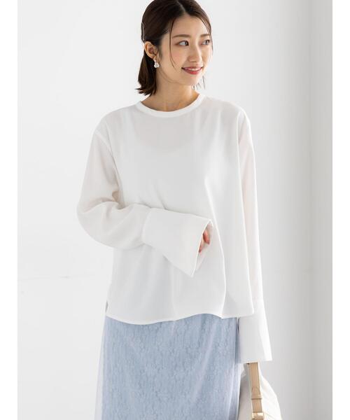 Te chichi(テチチ)の「ジョーゼットTブラウス(シャツ/ブラウス・レディース・ミント/ベージュ/オフホワイト・F)」の6枚目の写真